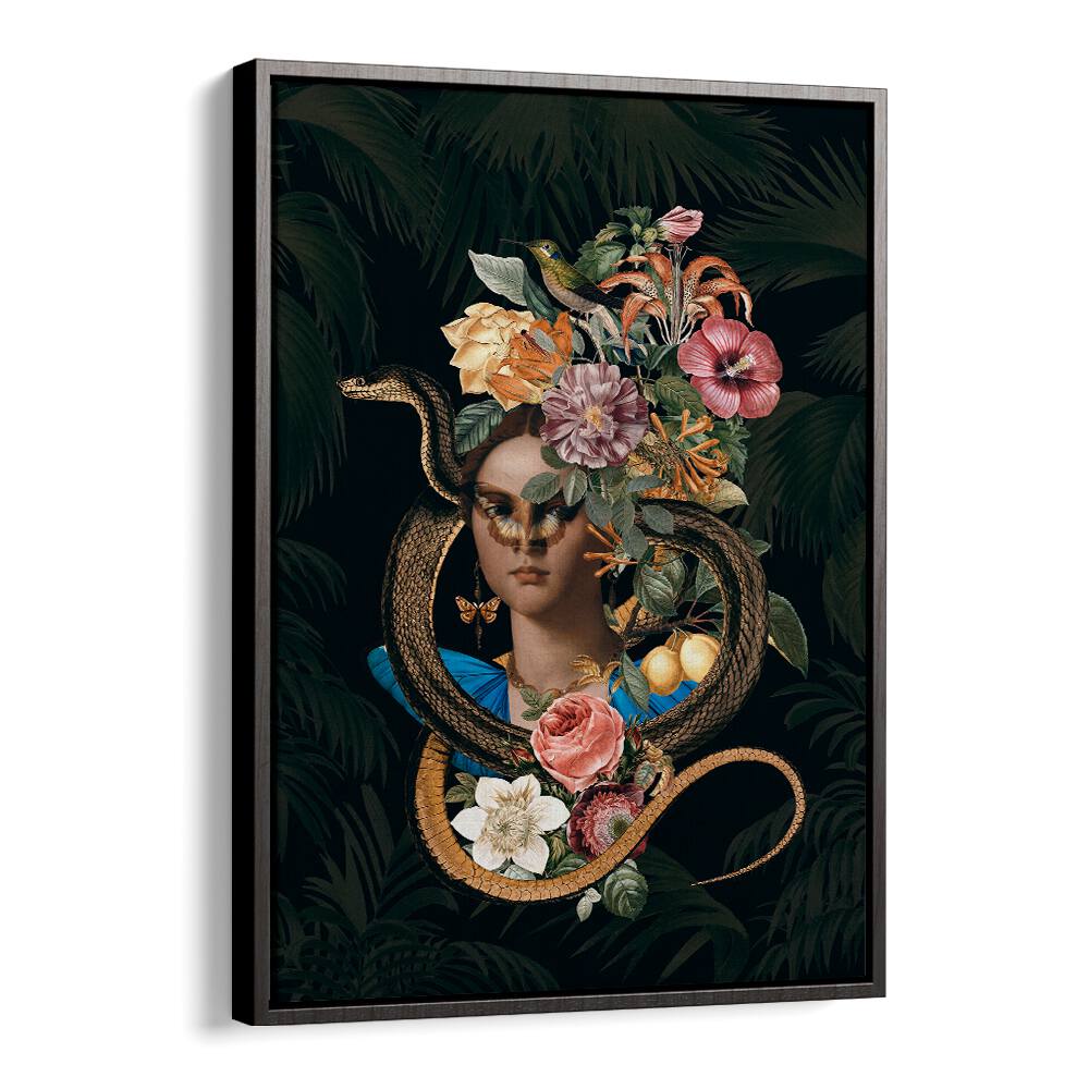 Captivating "Snake Princess" altered art print by Andrea Haase, blending fantasy and elegance. Perfect for art lovers!
