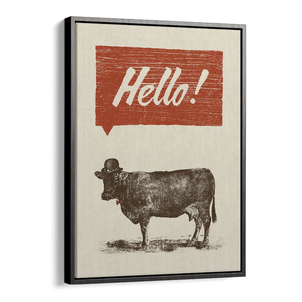 HELLO, QUOTES poster featuring a stylish cow. Perfect for adding charm to any space at HELLO BY FLORENT BODART.