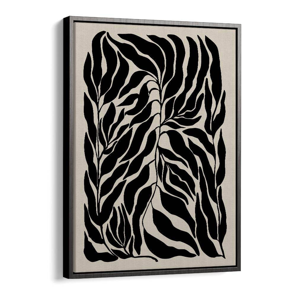 Stylish BLACK LEAVES, FLORAL FLOWER PAINTINGS by Elena Ristova enhance any space with botanical elegance.