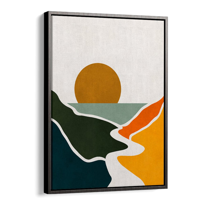 WATERCOLOR IX, LANDSCAPE PAINTINGS showcases a vibrant abstract sunset over rolling hills, bringing tranquility to any space.