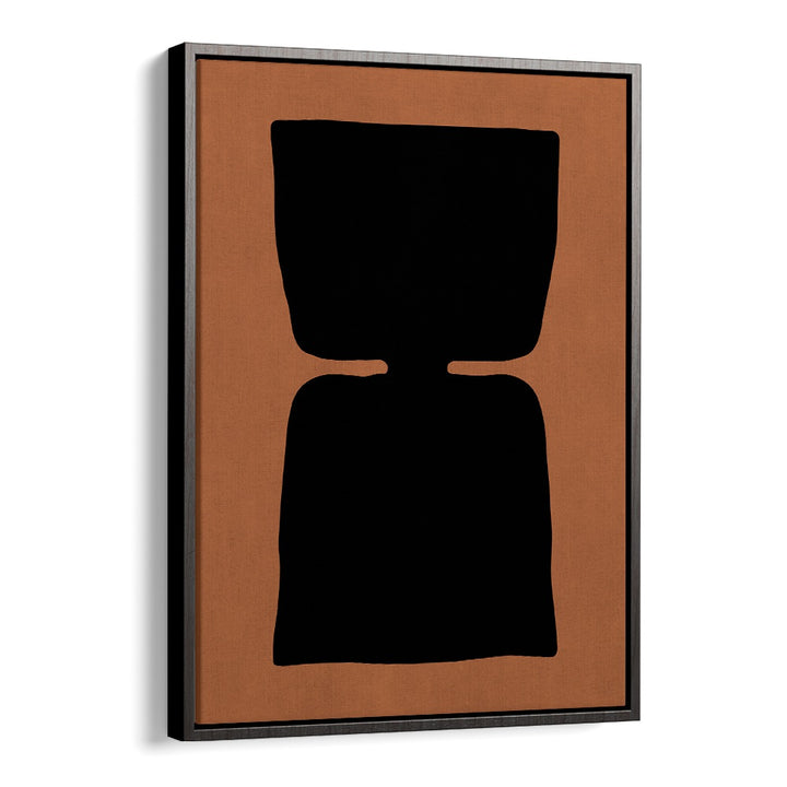 Stunning TRIBAL SHAPES XIX, GEOMETRIC ART PRINTS in black and orange, perfect for modern decor.