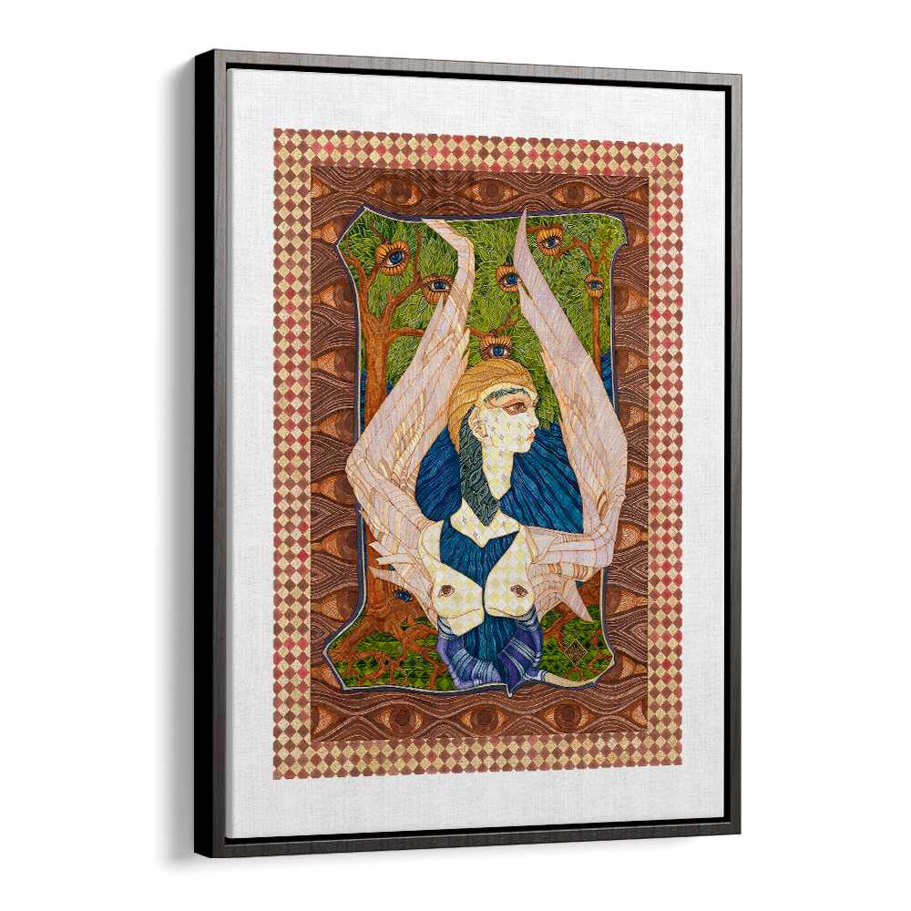 Colorful ANIOL II, PORTRAITS artwork featuring a figure with wings, perfect for adding a unique touch to your decor.
