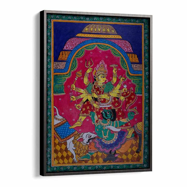 Vibrant GODDESS DURGA, INDIAN ART PAINTINGS showcasing divine strength and grace in a stunning depiction.