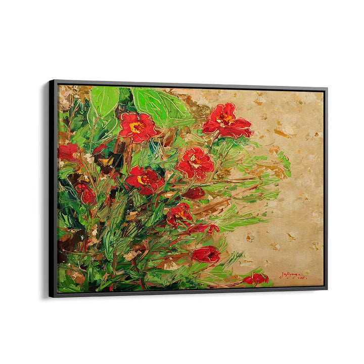 Vibrant red flowers in MARIGOLD CANVAS III, FLORAL FLOWER PAINTINGS, perfect for any art lover's collection.