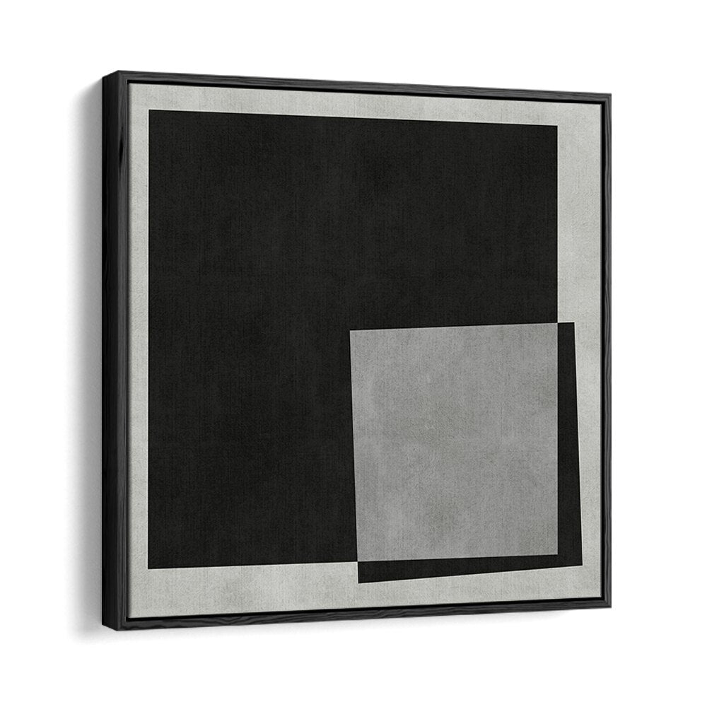 Elevate your space with MODERN SHAPES III, GEOMETRIC ART PRINTS featuring a sleek black and gray design.