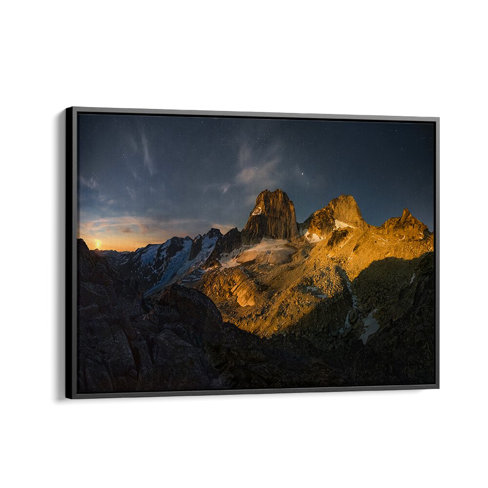 Stunning BUGABOOS MOONRISE photography prints showcasing majestic mountain landscapes for your home decor.