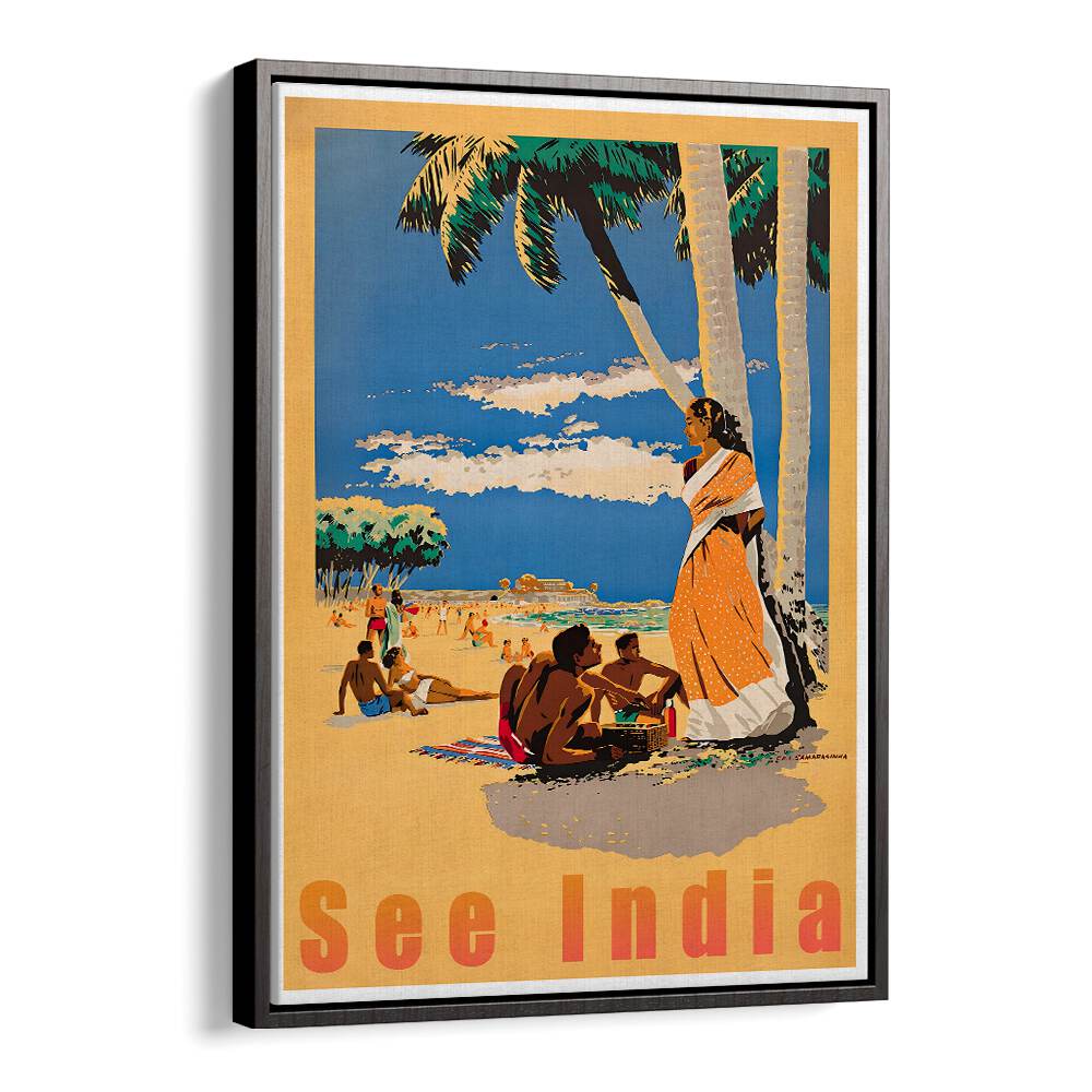 Vibrant SEE INDIA, VINTAGE TRAVEL POSTERS depict the enchanting spirit of India, perfect for home or office decor.
