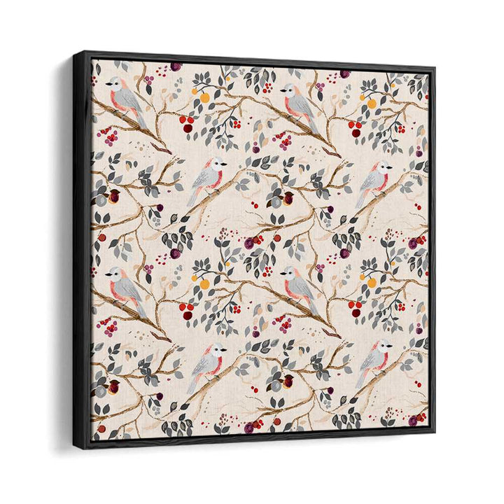 Colorful design featuring birds and foliage, perfect for showcasing MY PRAIRIE GARDEN II, FLORAL FLOWER PAINTINGS.