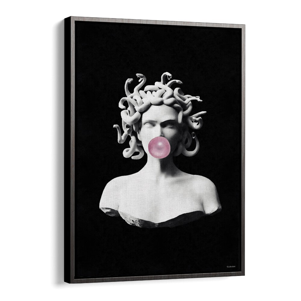 Medusa Pink Bubblegum, Altered Art Prints by Underdott features a whimsical twist on classical beauty.