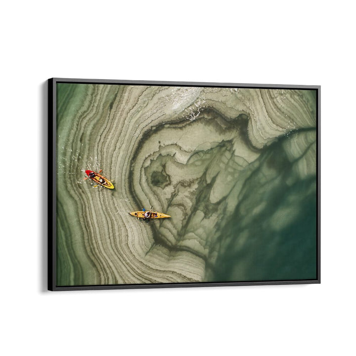 Kayakers explore stunning patterns in the Dead Sea with our DEAD SEA KAYAKING TRIP, PHOTOGRAPHY PRINTS.