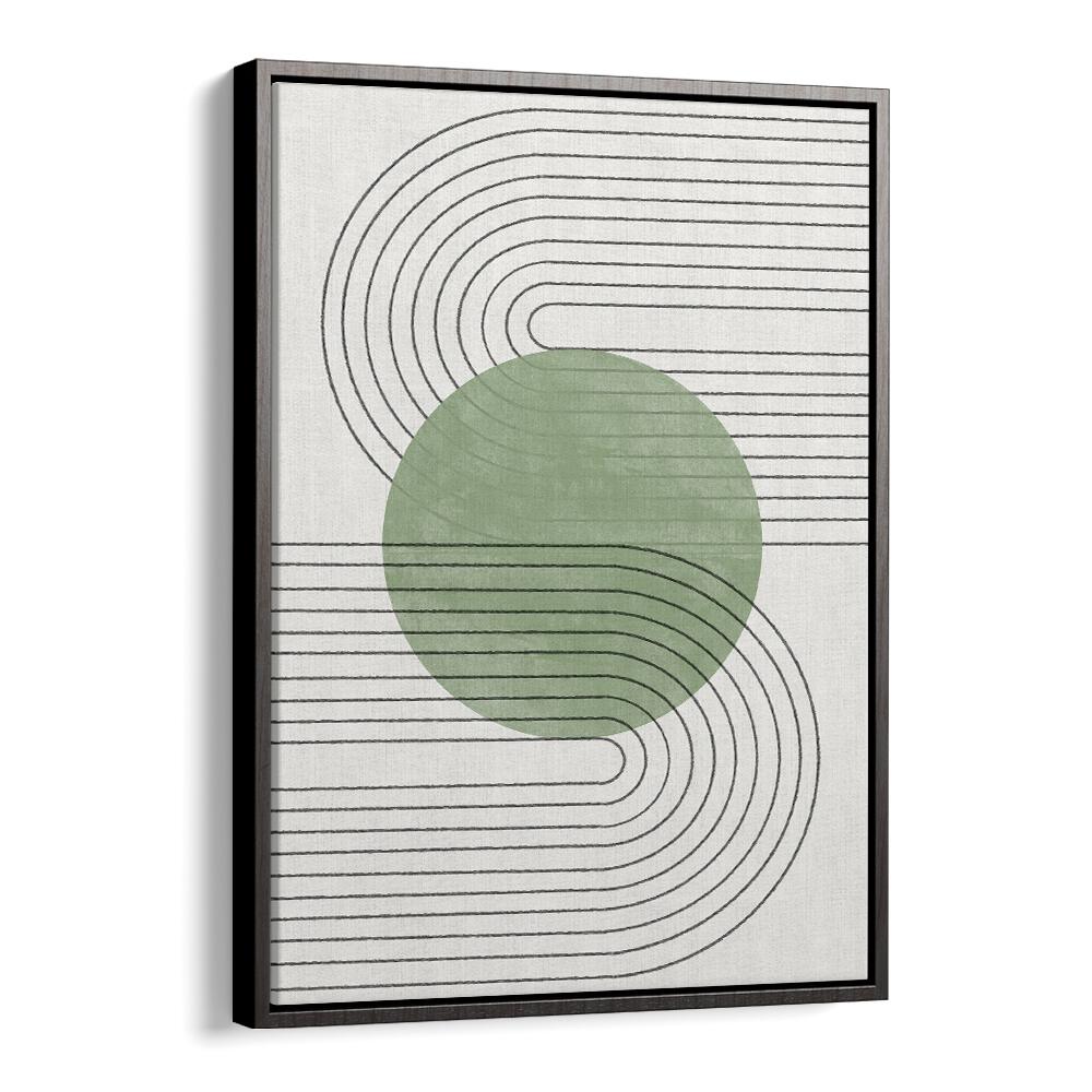 Stylish GREEN BALANCE NO.V, BOHO ART PAINTINGS featuring soothing greens and elegant lines for your home decor.