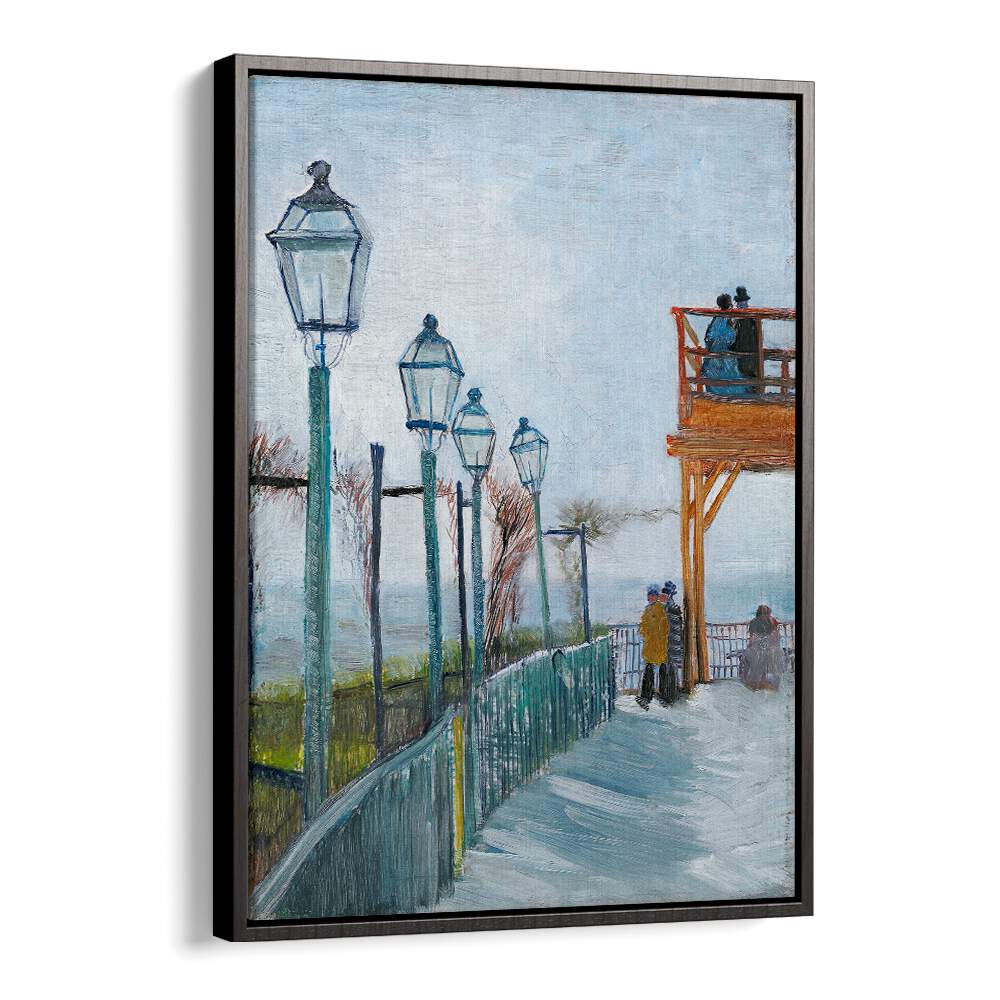 TERRACE AND OBSERVATION DECK AT THE MOULIN DE BLUTE-FIN, MONTMARTRE (1887),  VINTAGE PAINTINGS