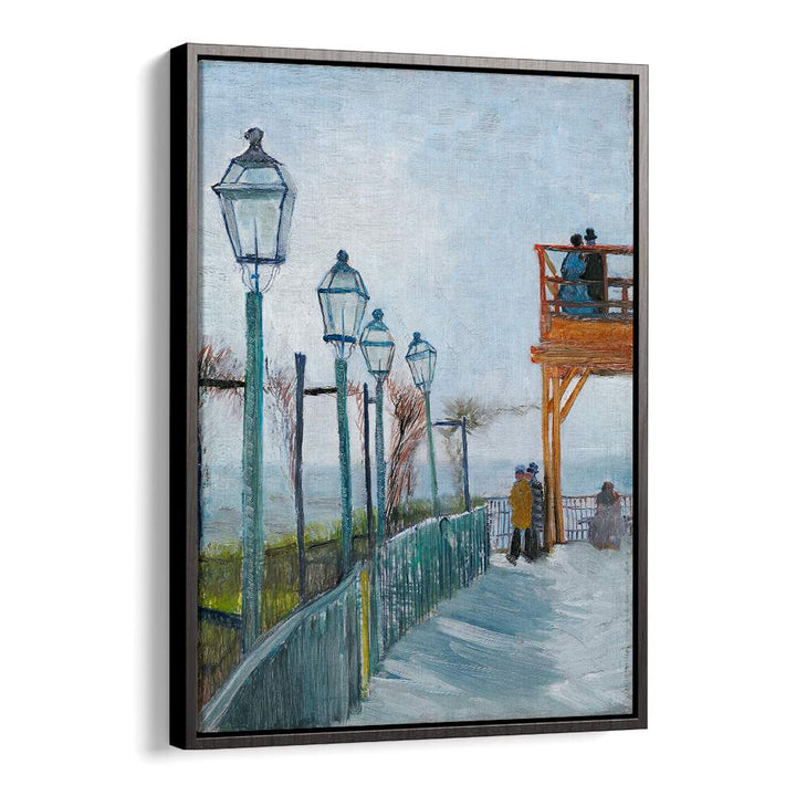 TERRACE AND OBSERVATION DECK AT THE MOULIN DE BLUTE-FIN, MONTMARTRE (1887),  VINTAGE PAINTINGS