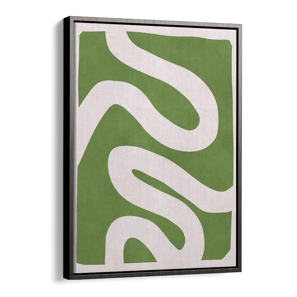 Vibrant green and white design in EXPRESSIVE LINES II, ABSTRACT PAINTINGS to elevate your artistic space.