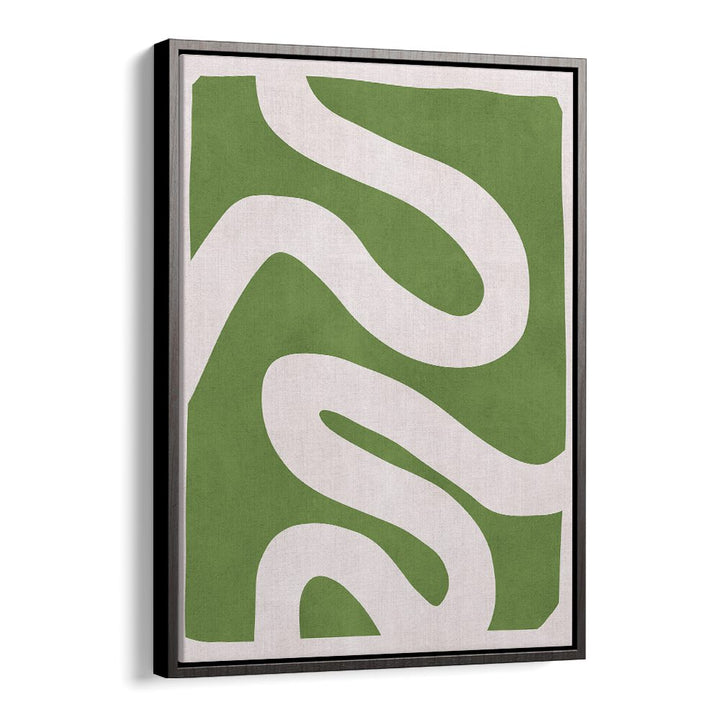 Vibrant green and white design in EXPRESSIVE LINES II, ABSTRACT PAINTINGS to elevate your artistic space.
