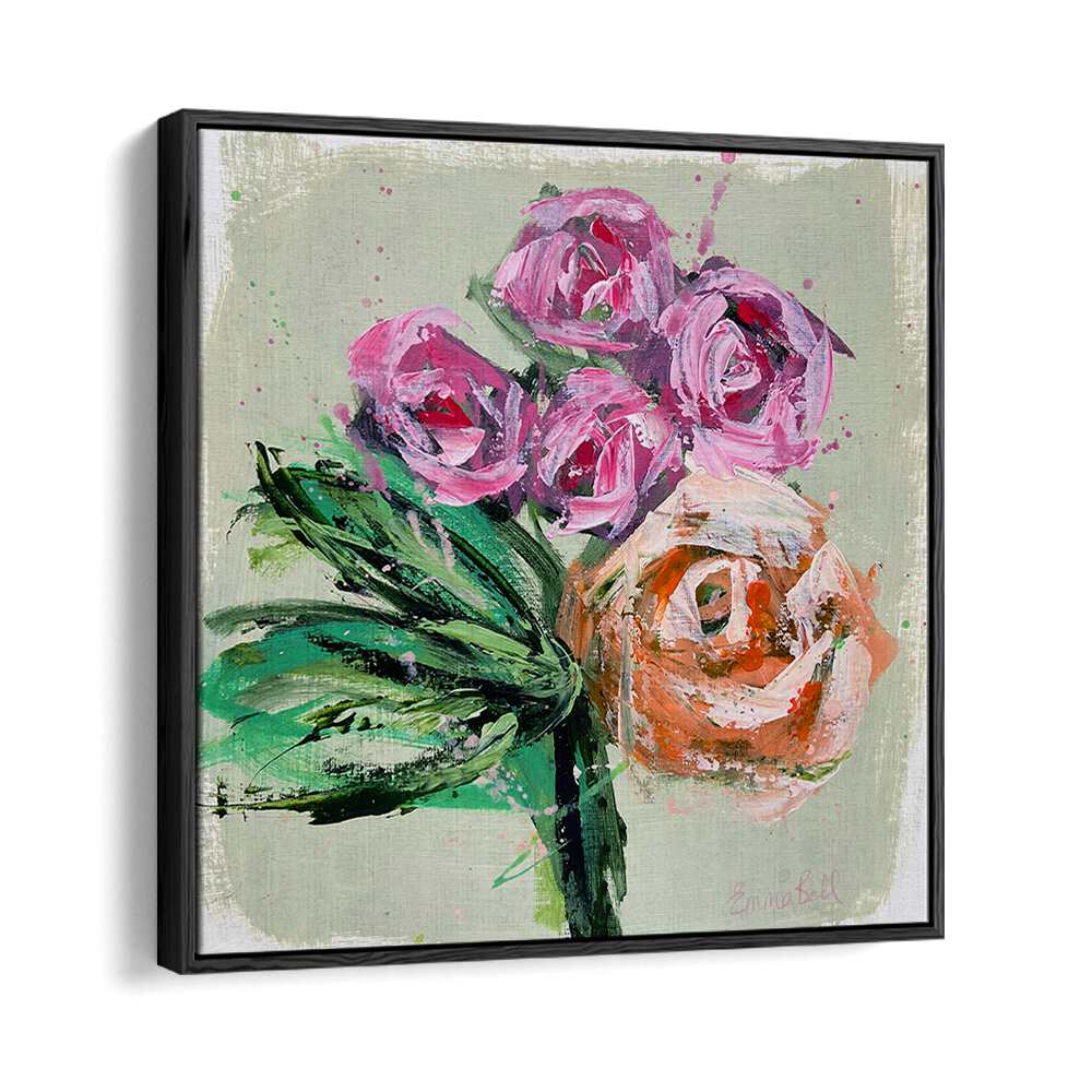 Vibrant Pink Roses, Floral Flower Paintings showcasing abstract beauty to enhance your home decor. Perfect for any space!