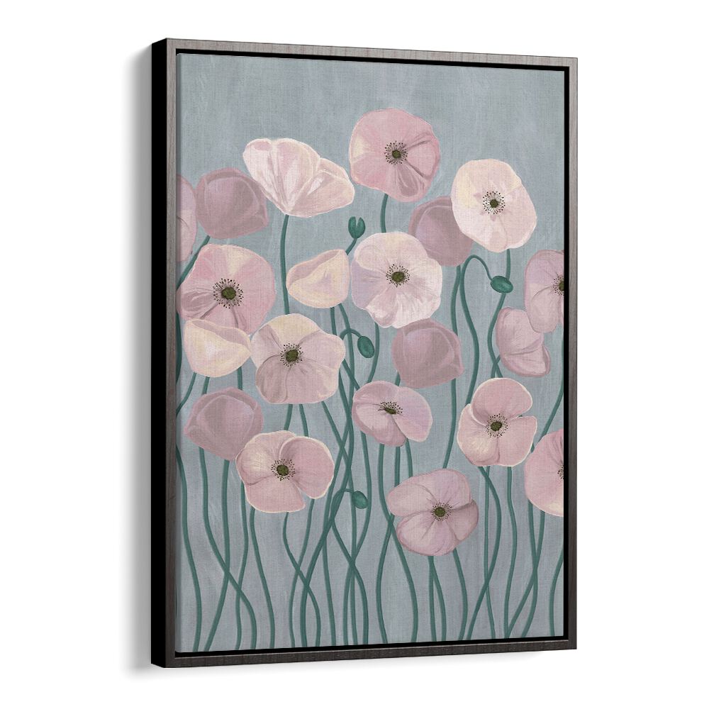 Delicate LIGHT POPPIES, FLORAL FLOWER PAINTINGS create a serene ambiance, perfect for enhancing any space.