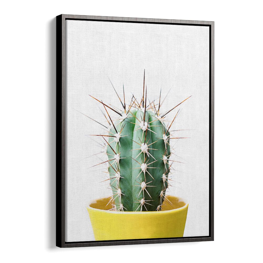 Vibrant SPIKEY CACTUS in a yellow pot, perfect for enhancing your space with FLORAL FLOWER PAINTINGS.