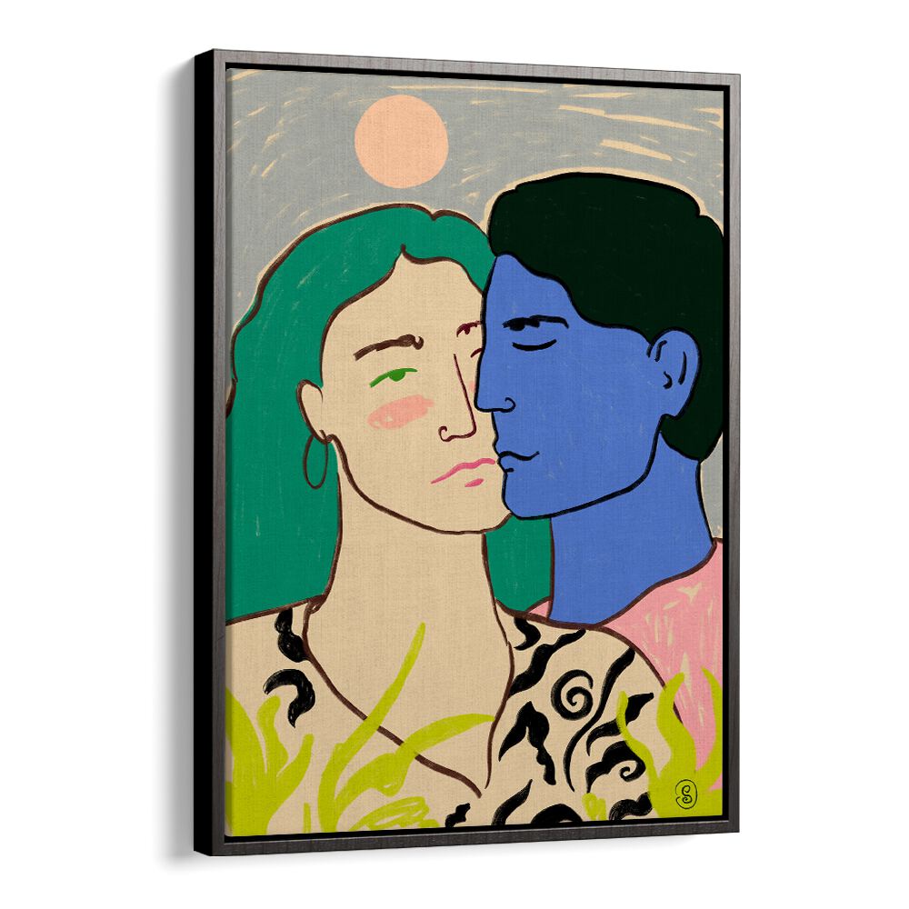 VIBRANT art print from the LOVERS UNDER THE MOON collection, showcasing a couple under a dreamy moonlit sky.