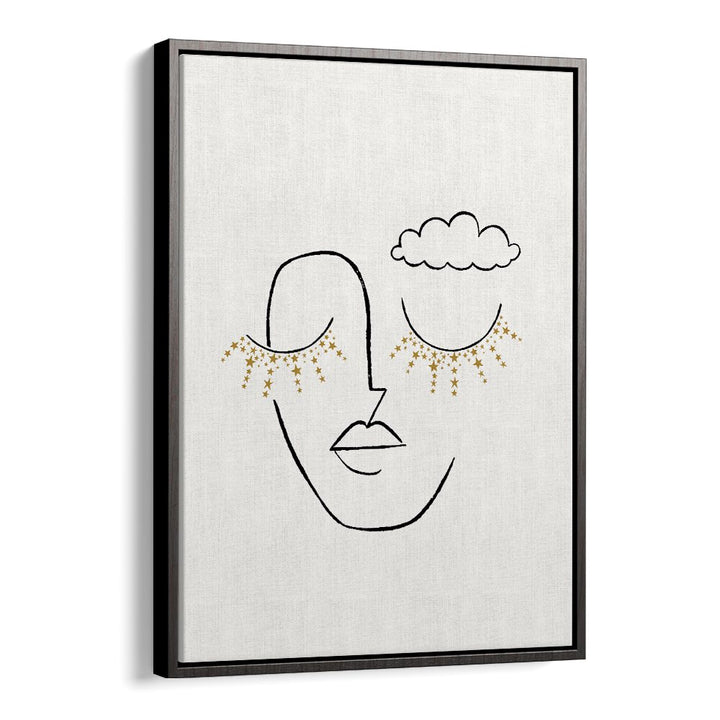 Stylish DAYDREAMER, LINE ART PAINTINGS feature a serene face design, enhancing any modern living space beautifully.