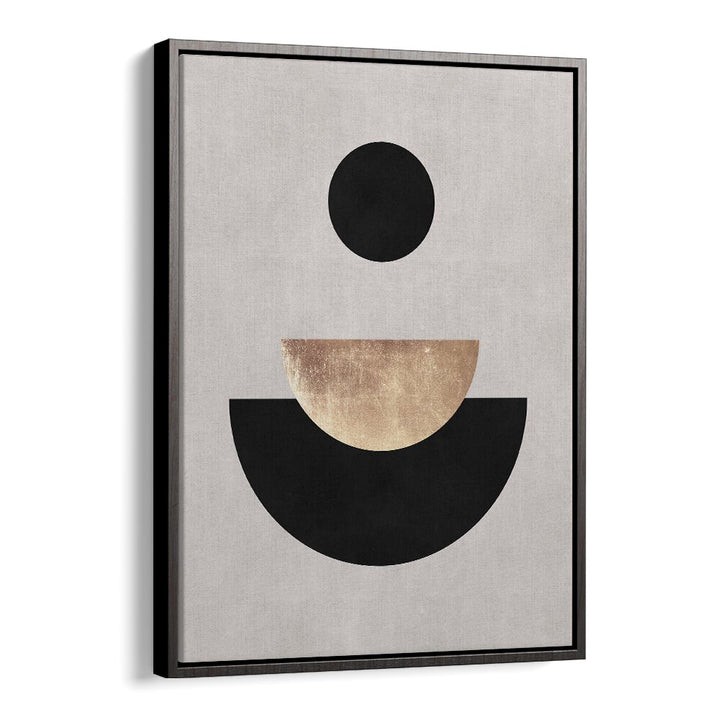 Modern LINES AND CIRCLES XXIV, GEOMETRIC ART PRINTS showcase elegant shapes in black and gold for stylish decor.