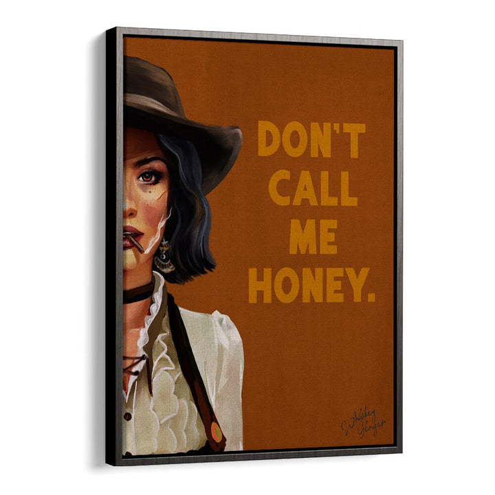 Bold Western cowgirl art showcasing HONEY, PORTRAITS, embodying confidence and fierce spirit. Perfect for any space.