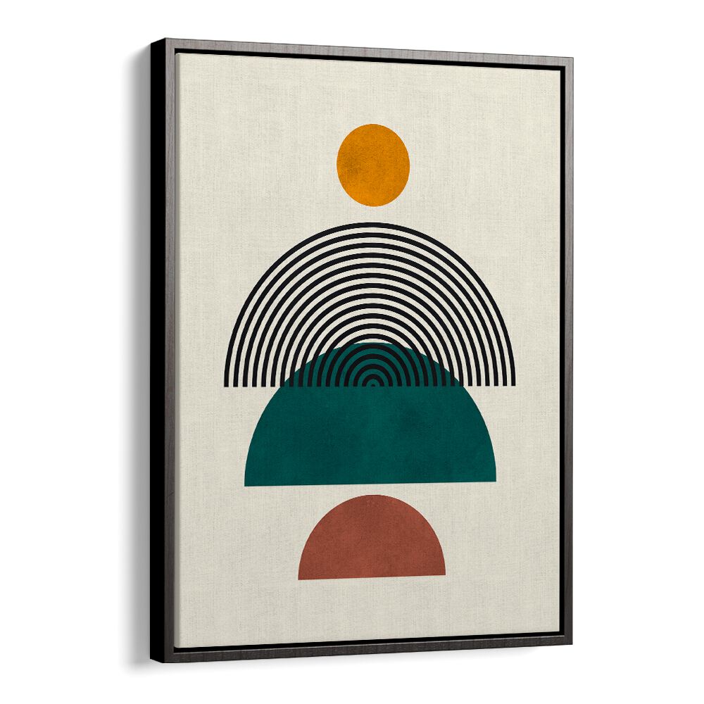 Colorful LINES AND CIRCLES VIII, BOHO ART PAINTINGS, featuring geometric designs in a modern frame for artistic inspiration.