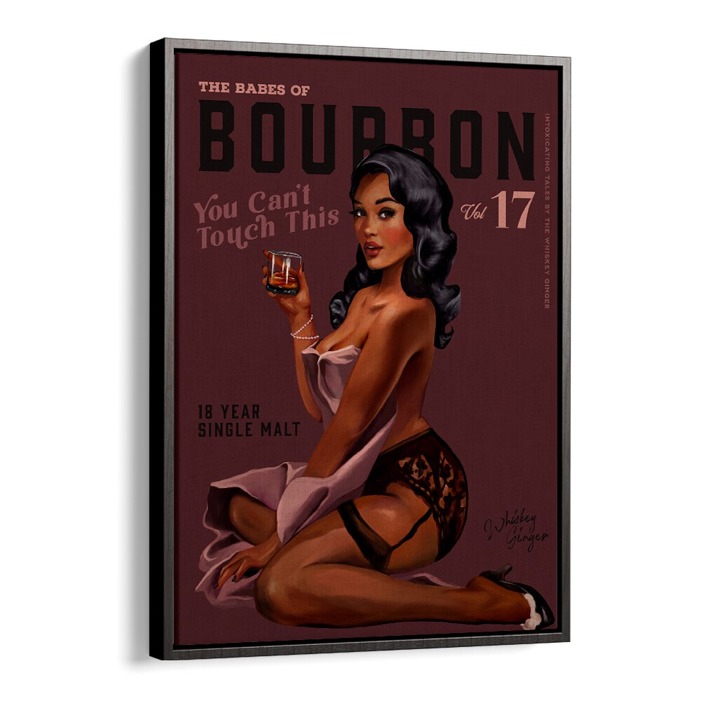 Retro pin-up art featuring the BABES OF BOURBON III, BAR adds vintage allure to any home bar or man cave.