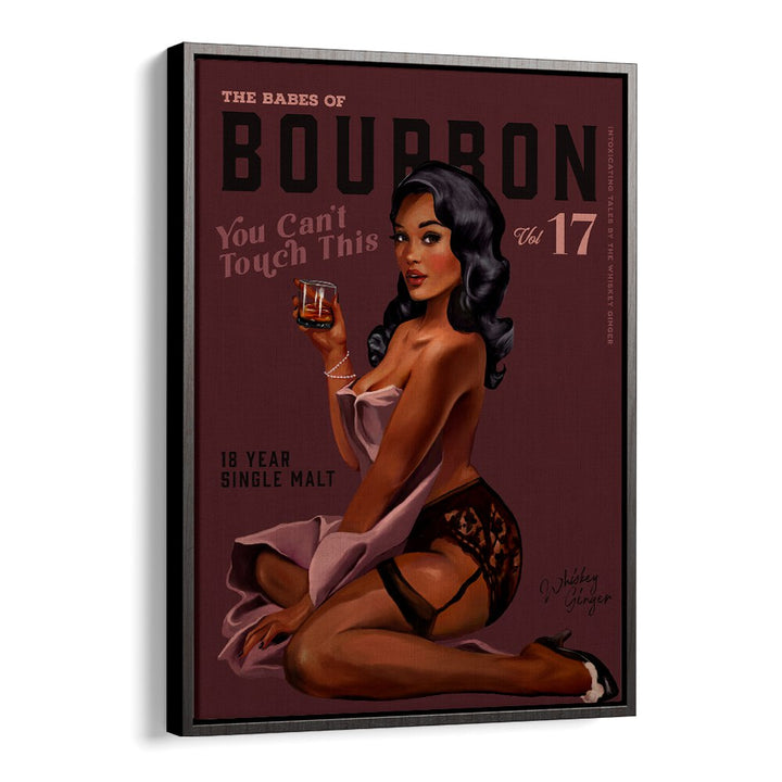 Retro pin-up art featuring the BABES OF BOURBON III, BAR adds vintage allure to any home bar or man cave.