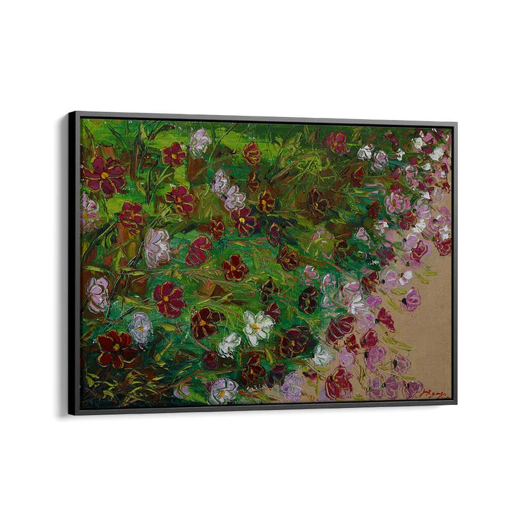 Vibrant COSMOS CANVAS, FLORAL FLOWER PAINTINGS showcasing a lush garden of colorful blooms. Perfect for any decor!