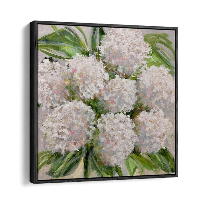 Elegant BOUQUET OF WHITE HYDRANGEAS, FLORAL FLOWER PAINTINGS to enhance your home decor with timeless beauty.