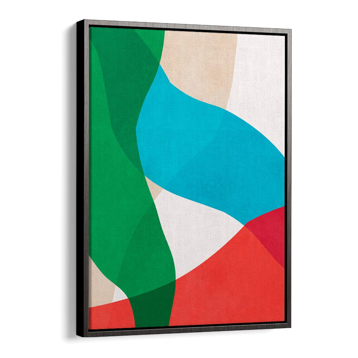 Colorful abstract design featuring flowing shapes in green, blue, and red from the EXPRESSIVE STROKES III, ABSTRACT PAINTINGS collection.