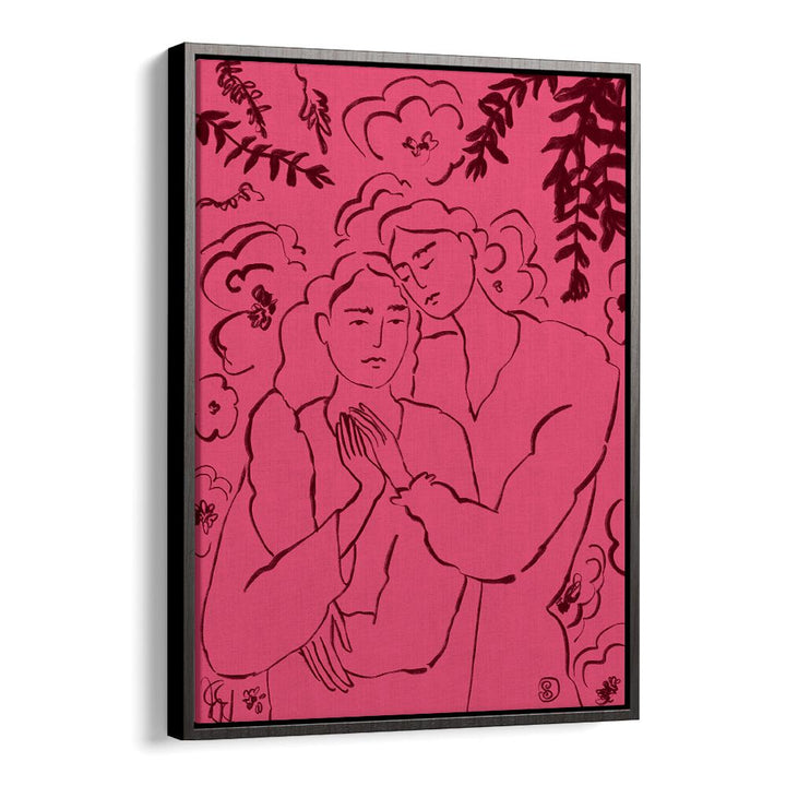 Captivating HOLDING HANDS PINK, VIBRANT art print, showcasing intimacy in vivid colors for a stunning decor upgrade.