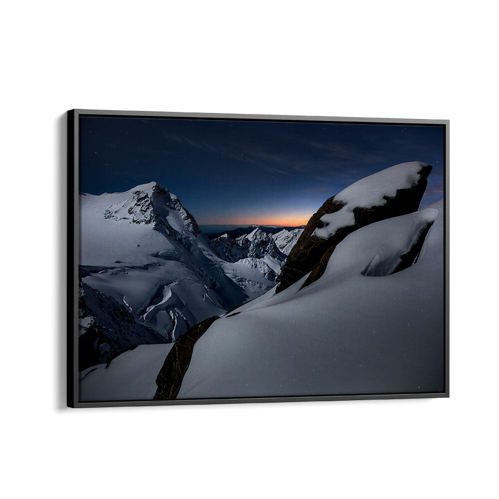 Stunning BREAKING DAWN, PHOTOGRAPHY PRINTS capturing majestic snow-capped mountains at dawn, perfect for nature lovers.