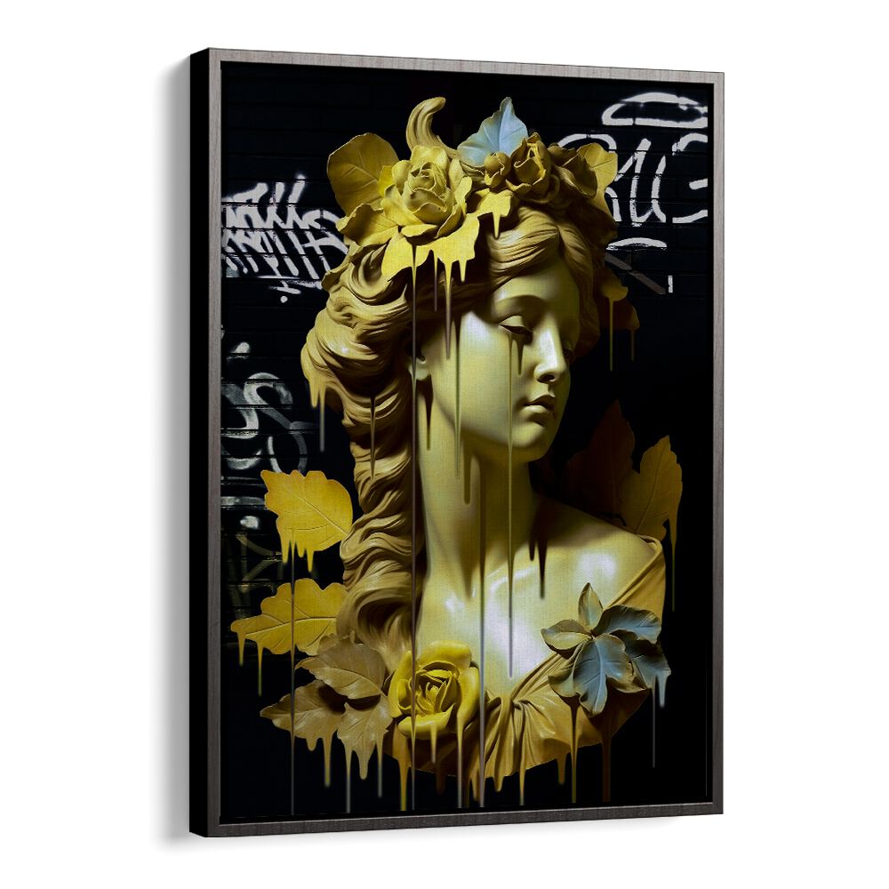 VANDAL HELENA, ALTERED ART PRINTS by DIKHOTOMY features a vibrant statue blending rebellion and elegance.