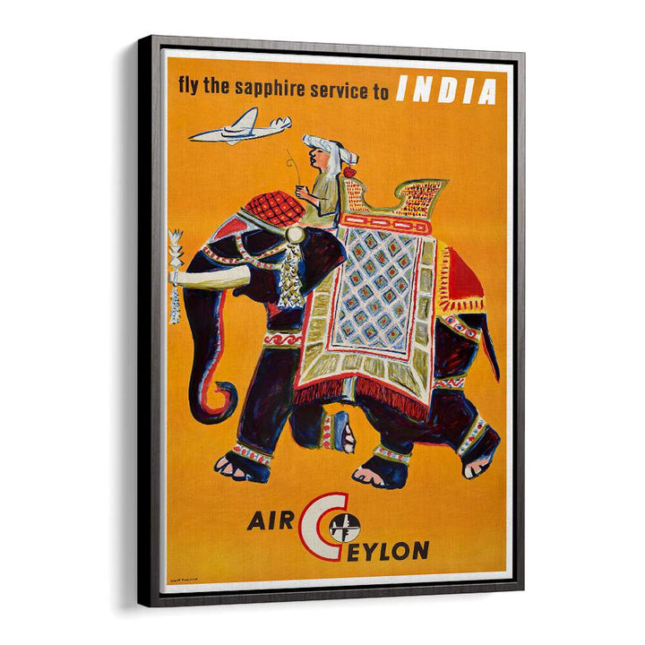 AIR CEYLON Vintage Travel Posters feature a vibrant elephant design, evoking nostalgia and adventure for your decor.
