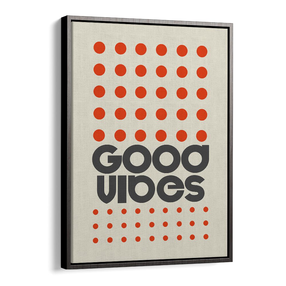 Bright GOOD VIBES ORANGE, QUOTES poster featuring bold typography to uplift and energize any space. Perfect decor choice!
