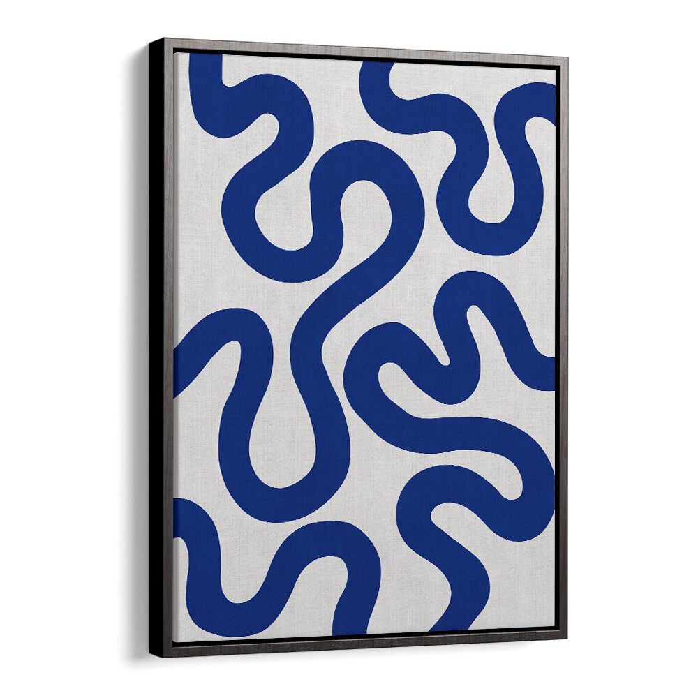 Stunning UNDULATING CURVES IV, ABSTRACT PAINTINGS featuring bold blue patterns, perfect for modern home decor.