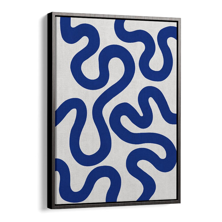 Stunning UNDULATING CURVES IV, ABSTRACT PAINTINGS featuring bold blue patterns, perfect for modern home decor.