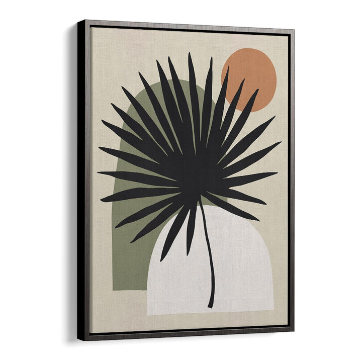 Stylish COMPOSITION V, BOHO ART PAINTINGS featuring bold palm leaves and modern shapes, perfect for any decor.