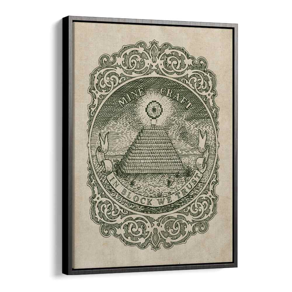 Discover the striking "IN BLOCK WE TRUST, GAMING POSTERS" wall art by Florent Bodart, perfect for any gaming space.