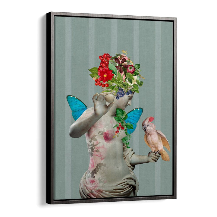 Artistic tribute to femininity, featuring vibrant flora and fauna in DELICATE WOMEN VII, ALTERED ART PRINTS by Andrea Haase.