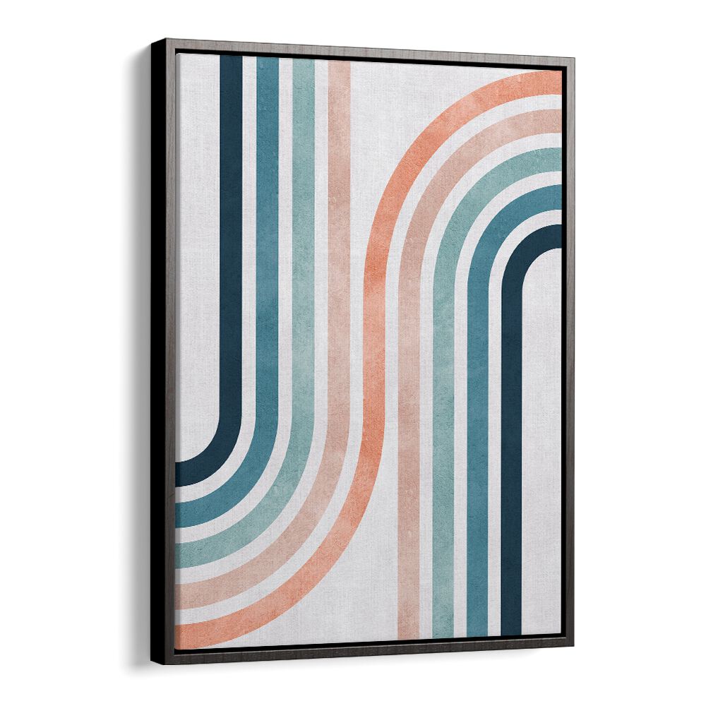 Colorful geometric design featuring curves, part of LINES AND ARCS II, GEOMETRIC ART PRINTS collection. Perfect for modern decor.