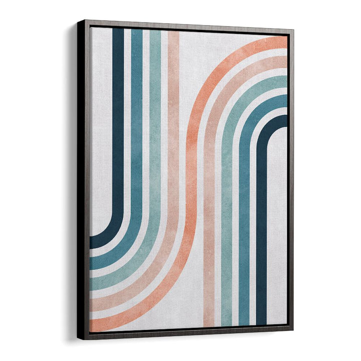 Colorful geometric design featuring curves, part of LINES AND ARCS II, GEOMETRIC ART PRINTS collection. Perfect for modern decor.