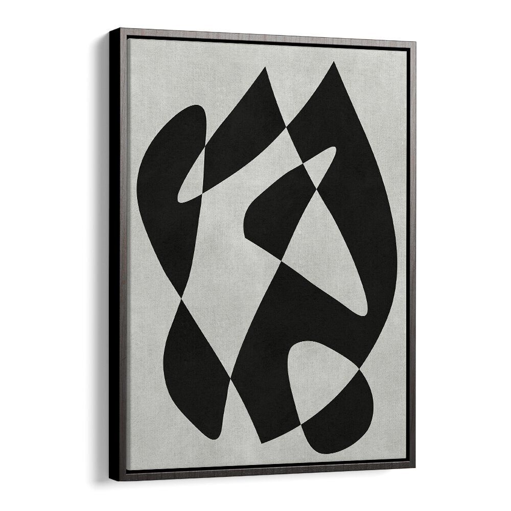 Bold black and gray geometric design from the MODERN SHAPES II, ABSTRACT PAINTINGS collection, enhancing modern interiors.
