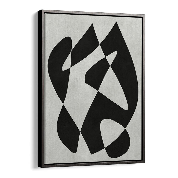 Bold black and gray geometric design from the MODERN SHAPES II, ABSTRACT PAINTINGS collection, enhancing modern interiors.