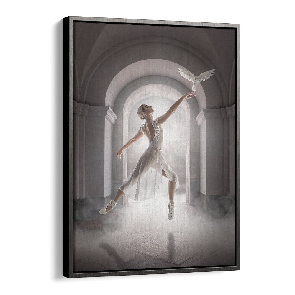Whimsical BIRD DANCE, PHOTOGRAPHY PRINTS showcase a dancer and dove in an enchanting surrealistic scene.