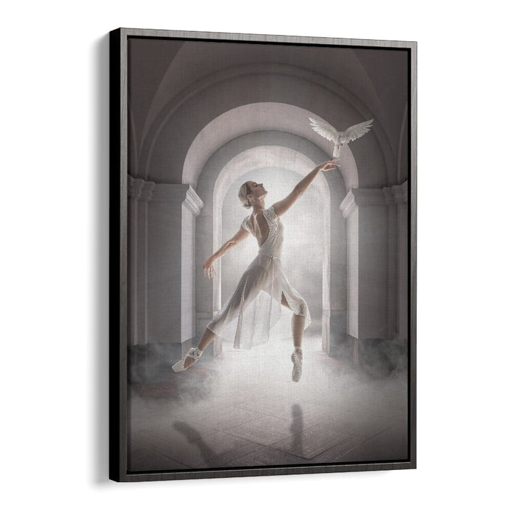 Whimsical BIRD DANCE, PHOTOGRAPHY PRINTS showcase a dancer and dove in an enchanting surrealistic scene.