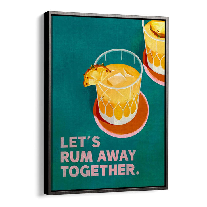 Enhance your space with RUM AWAY TOGETHER, BAR art showcasing vibrant cocktails perfect for any beach-themed decor.