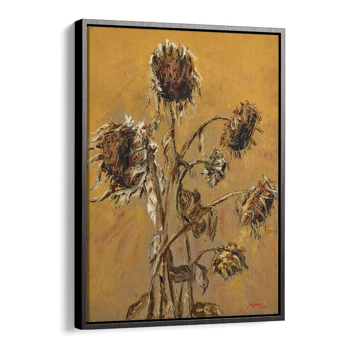 Vibrant SUNFLOWER V, FLORAL FLOWER PAINTINGS, showcasing sunflowers against a warm backdrop, perfect for home decor.